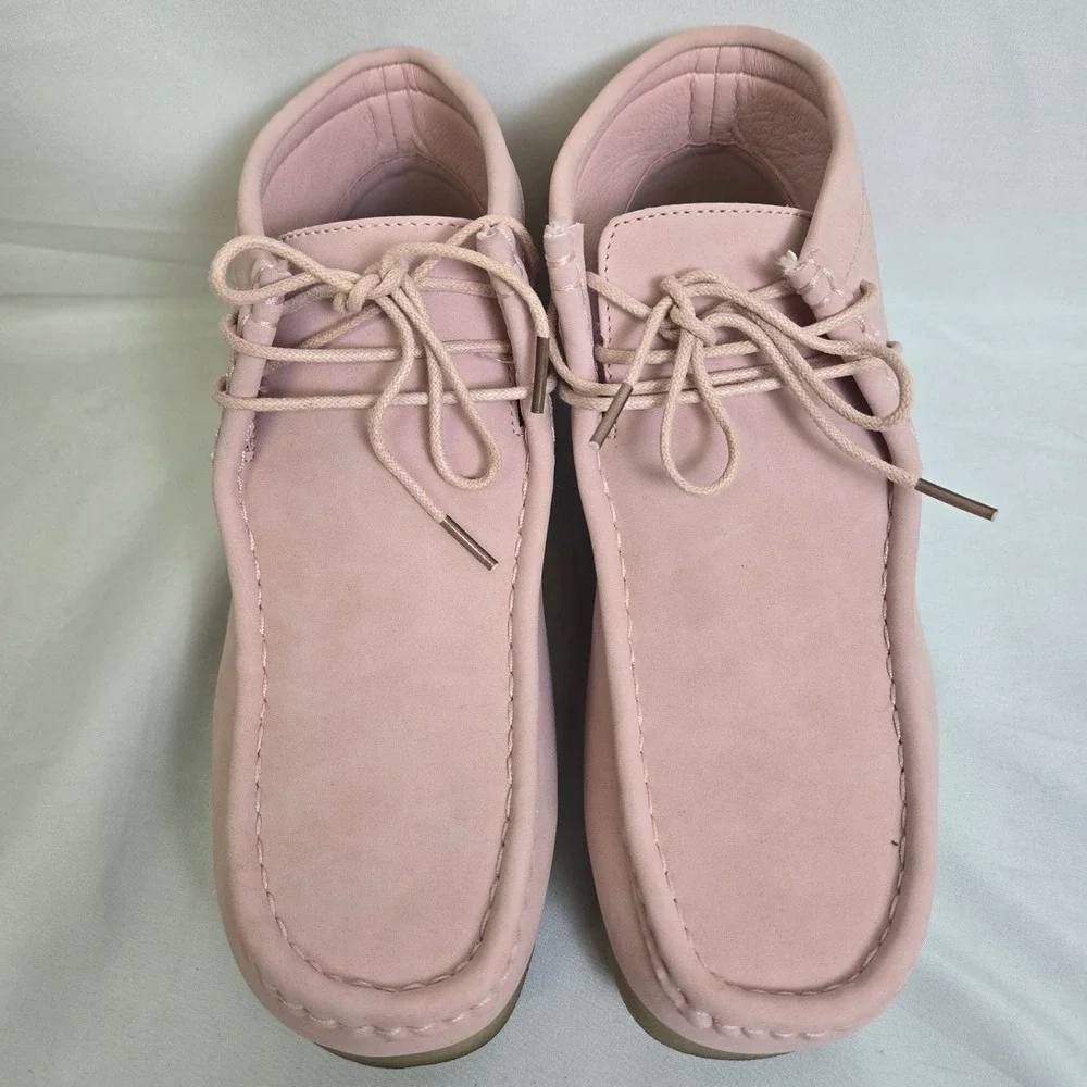 Amali Jason2 Desert Chukka Boot,‎ Lace Up Suede High Top, Pink Tan, Mens 7.5